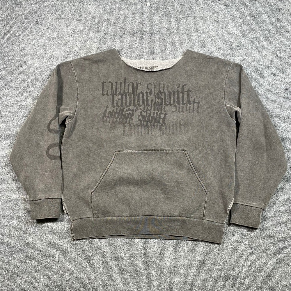 Taylor Swift Reputation Tour Snake Graphic Sweatshirt Faded Grey XS/S Distressed